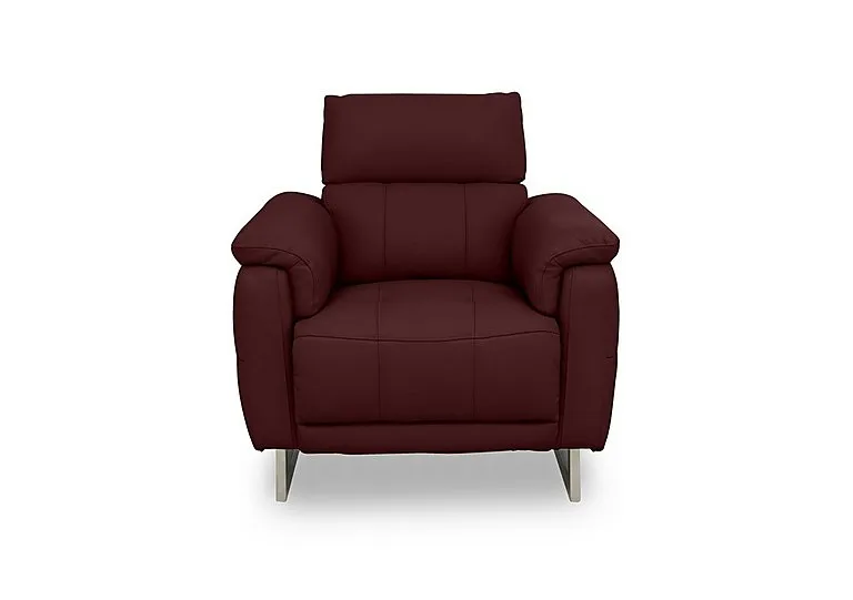 Moet Leather Power Recliner Chair with Telescopic Headrest - Ruby