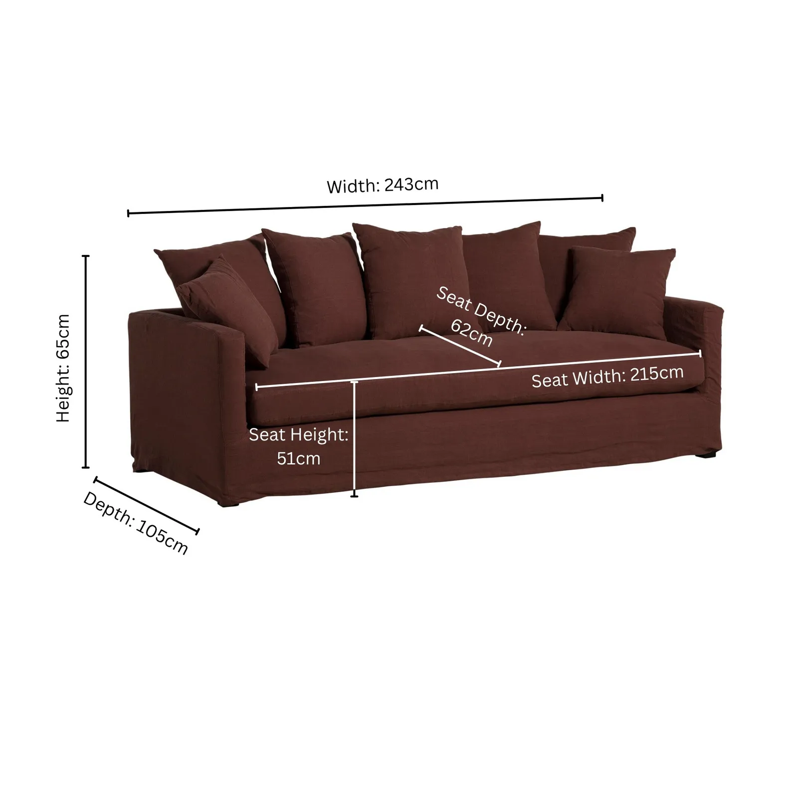 Enstone Grand Sofa, Brown Fabric | Barker & Stonehouse 5