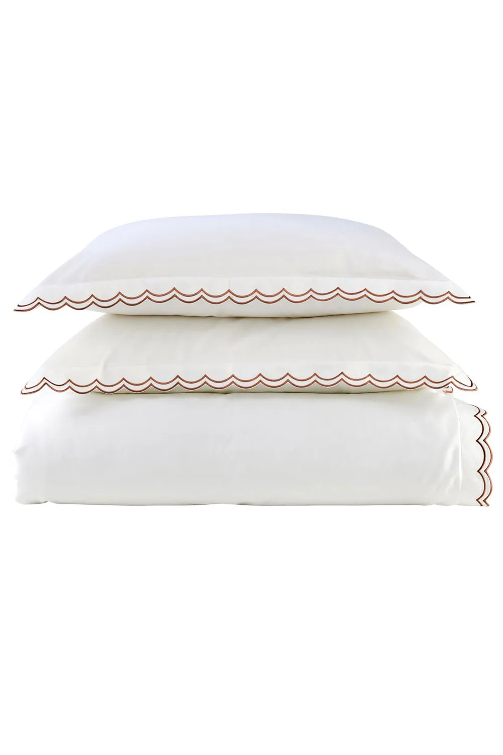 CHRISTY Scallop Edge Cotton Sateen Duvet Sets in Red 2
