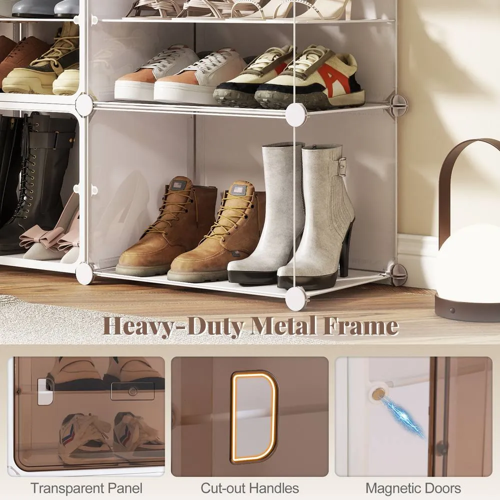 Costway Shoe Rack 8 Tier Shoe Storage Cabinet with Removable Shelves in White 4