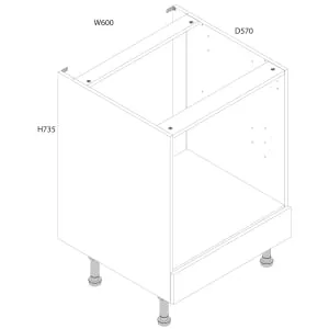 Wickes Orlando Marine Blue Built Under Oven Unit - 600mm 2