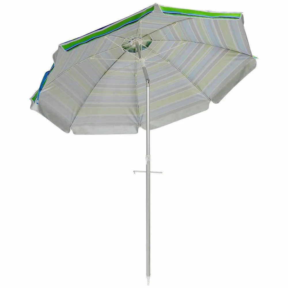 Costway 2M Patio Beach Umbrella Portable Sunshade Umbrella UPF 50+ with Sand Anchor 4