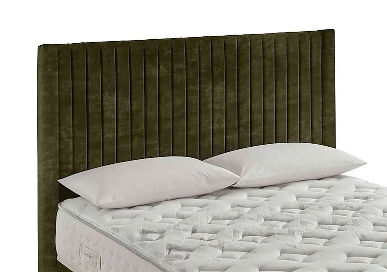 Cascade Floor Standing Headboard - Double - Vintage Velvet Olive