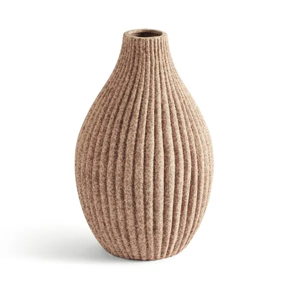 Ribbed Stone Bottle Vase 3