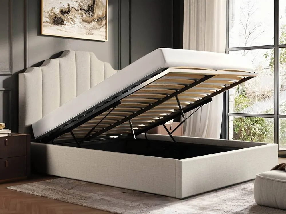 Flair Margot Ottoman Bed Beige Linen 2