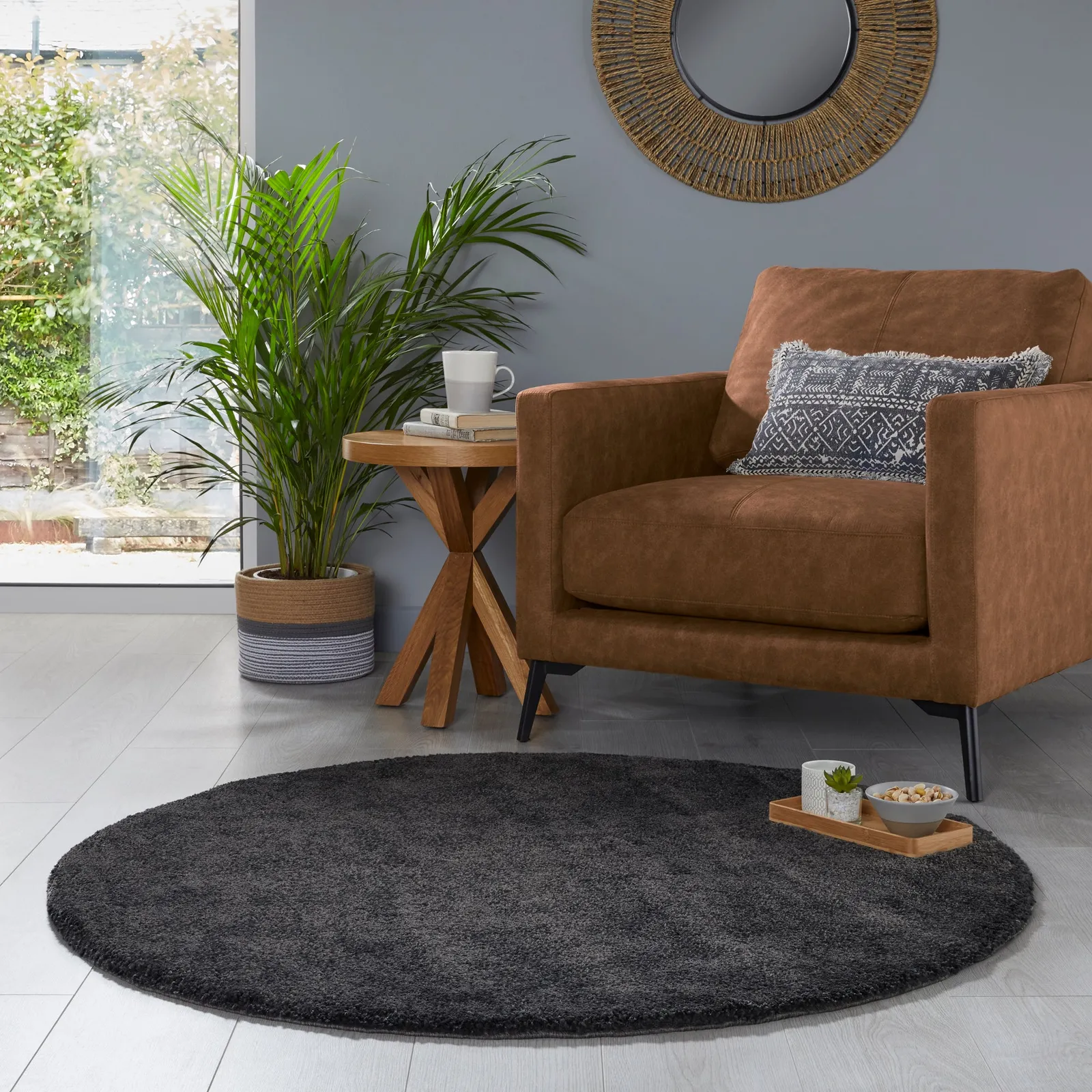 Jude Circle Rug Charcoal