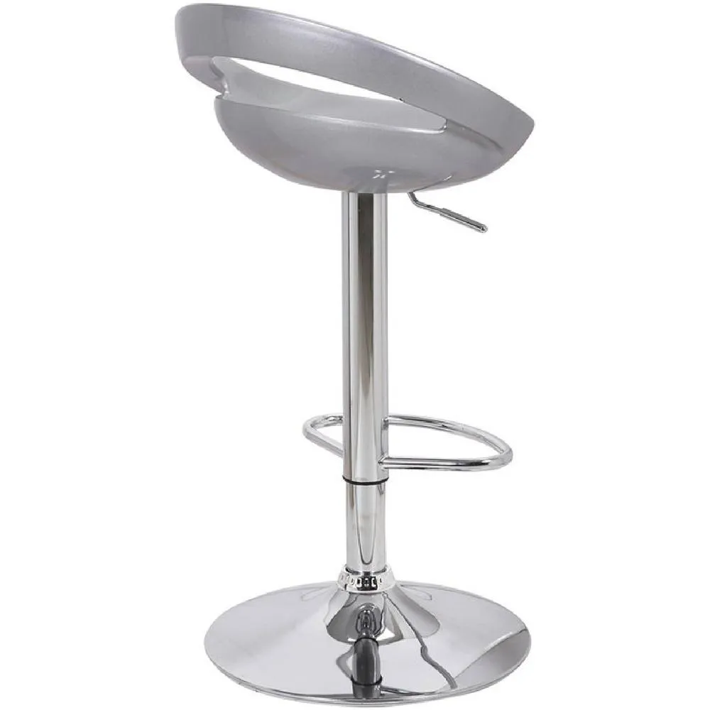netfurniture Pavone Bar Stool Retro Moon in Metallic Silver 5