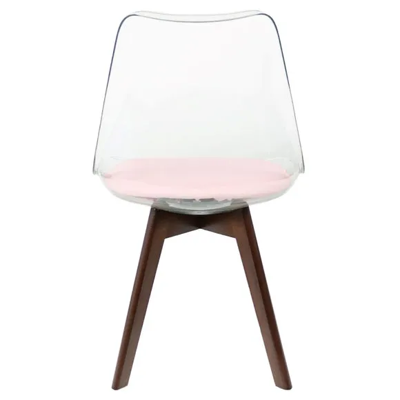 Fusion Living Soho Clear Plastic Dining Chair with Squared Legs 6