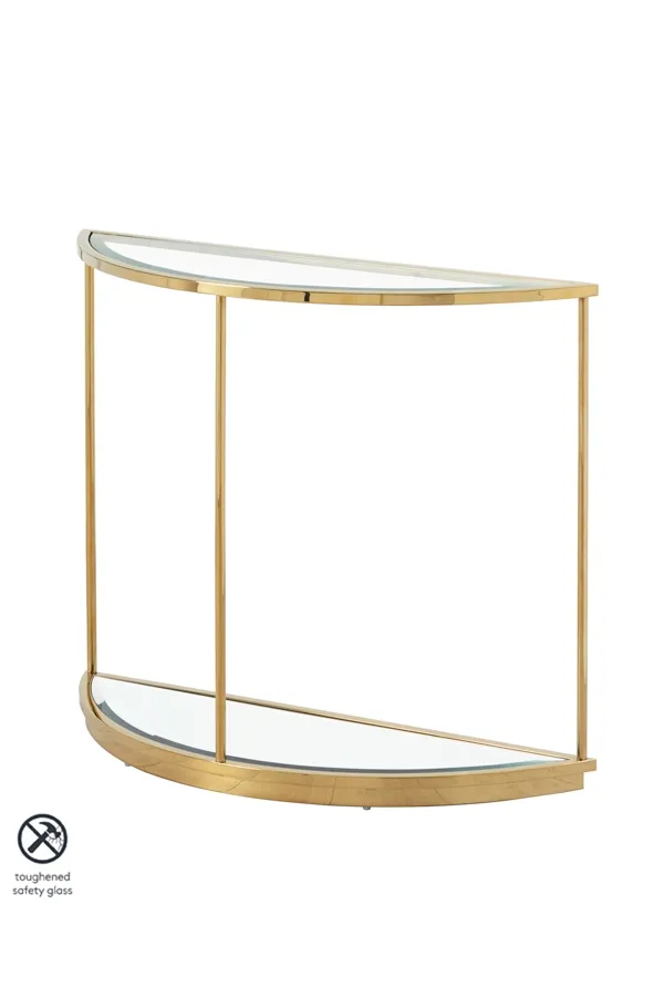 Rippon Brass Curved Console Table