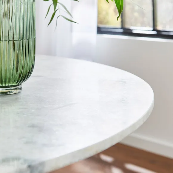 Sascha 4 Seater Round Dining Table, Marble 4