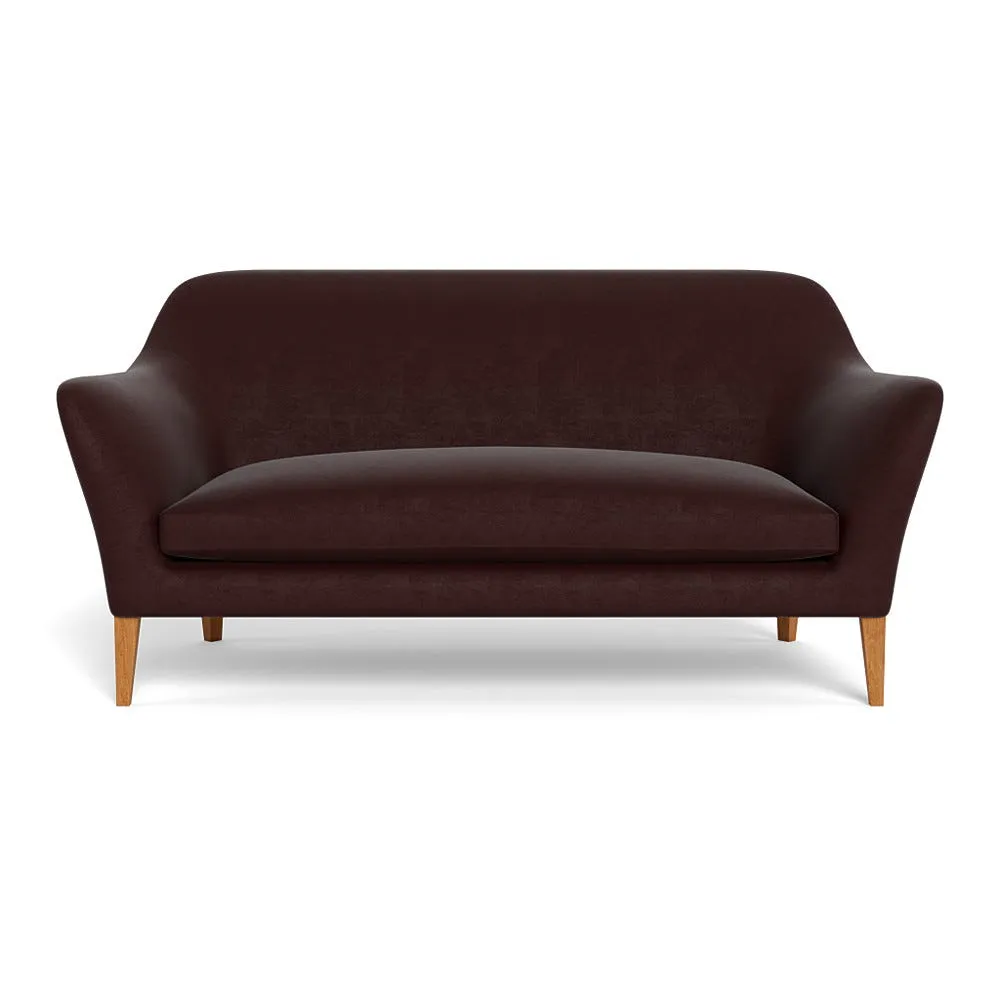 Heal's Wallis 3 Seater Sofa Smart Luxe Velvet Acorn Stained Oak Feet