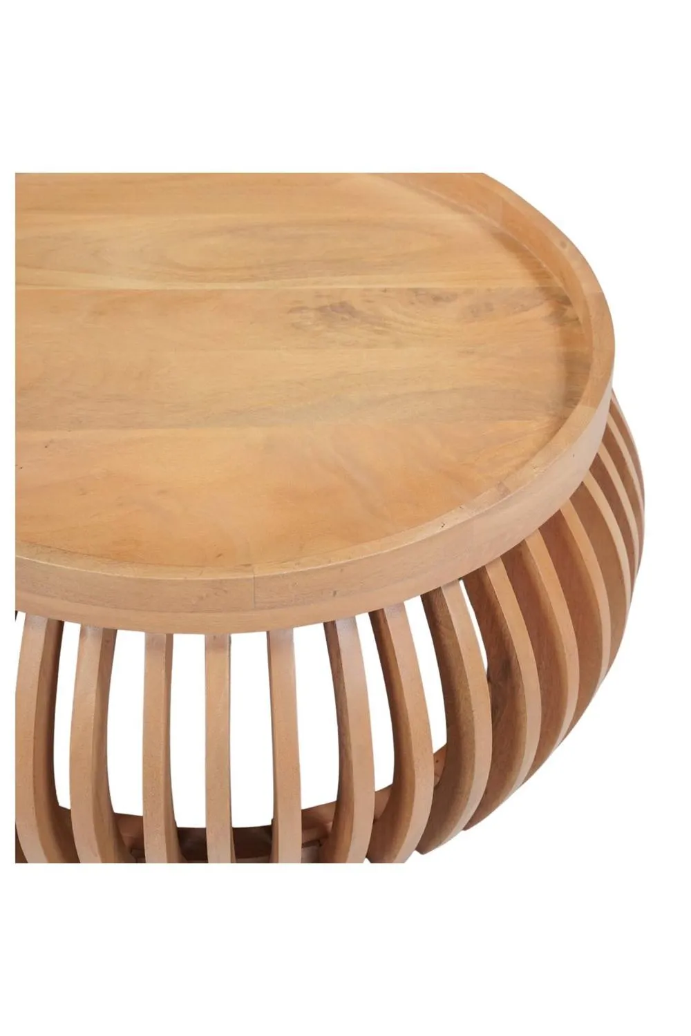 IH Design Ajmer Solid Wood Low Coffee Table in Tan 3