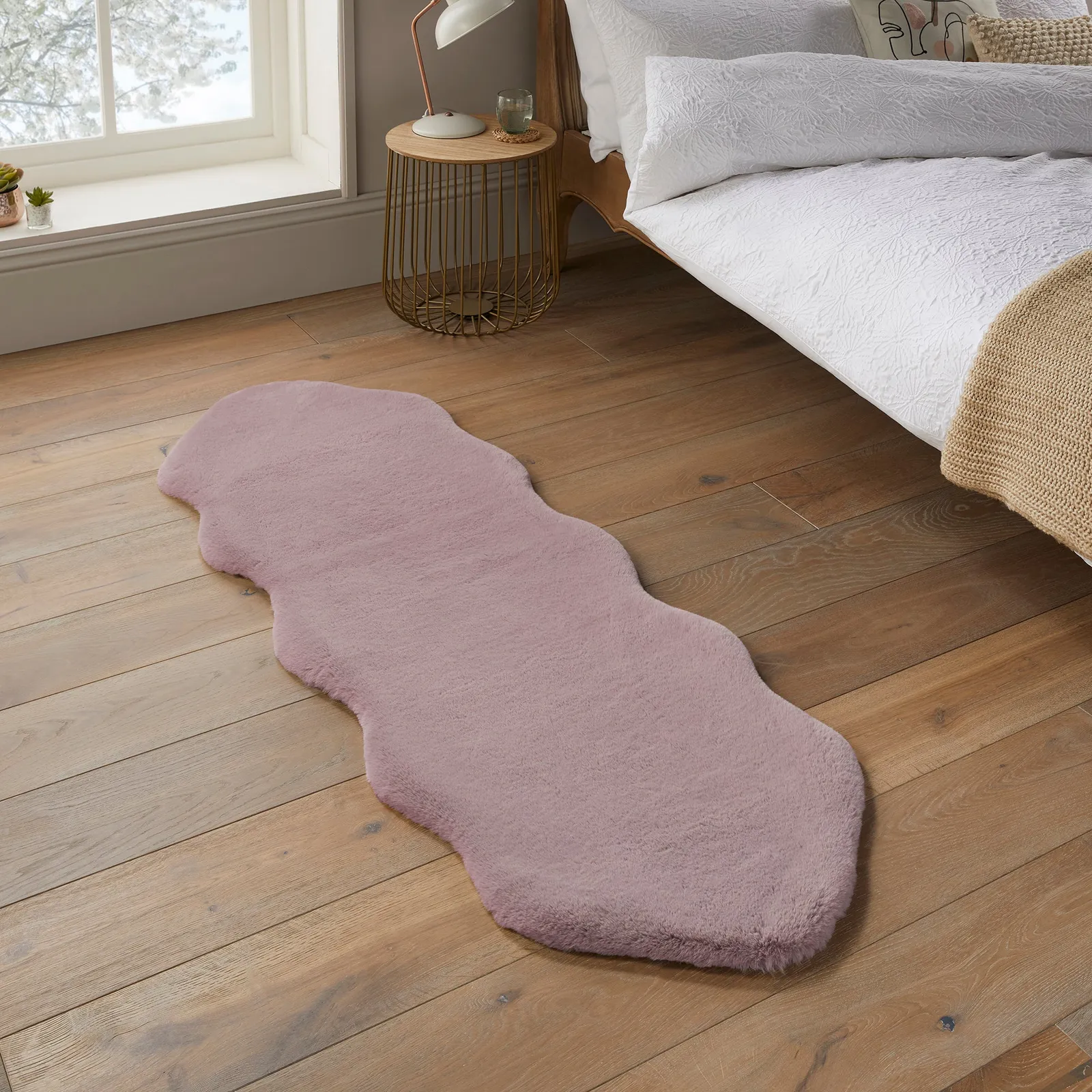 Supersoft Double Pelt Faux Fur Rug Pink