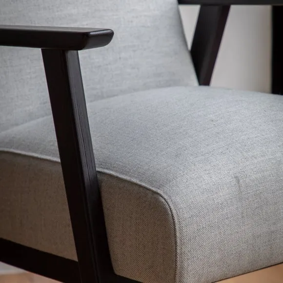 Natori Linen Wooden Arm Accent Chair 3