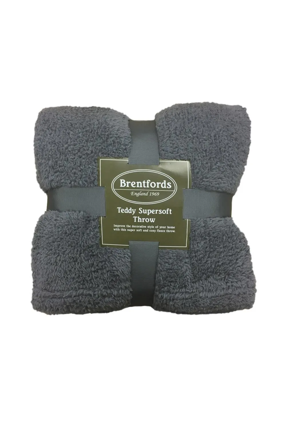 OHS Large Teddy Fleece Throw Blanket in Charcoal