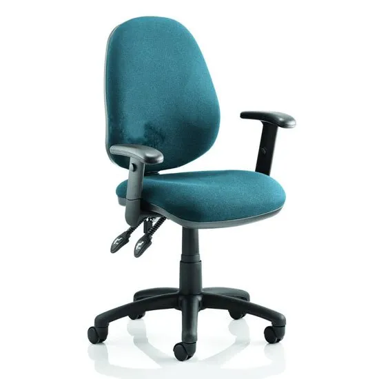 Luna II Office Chair In Maringa Teal With Arms
