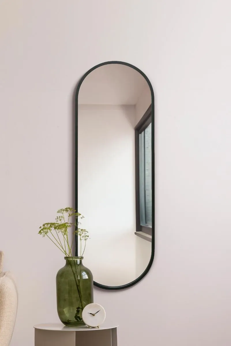 MirrorOutlet Black Metal Framed Double Arched Wall Mirror (160CM X 55CM) 2