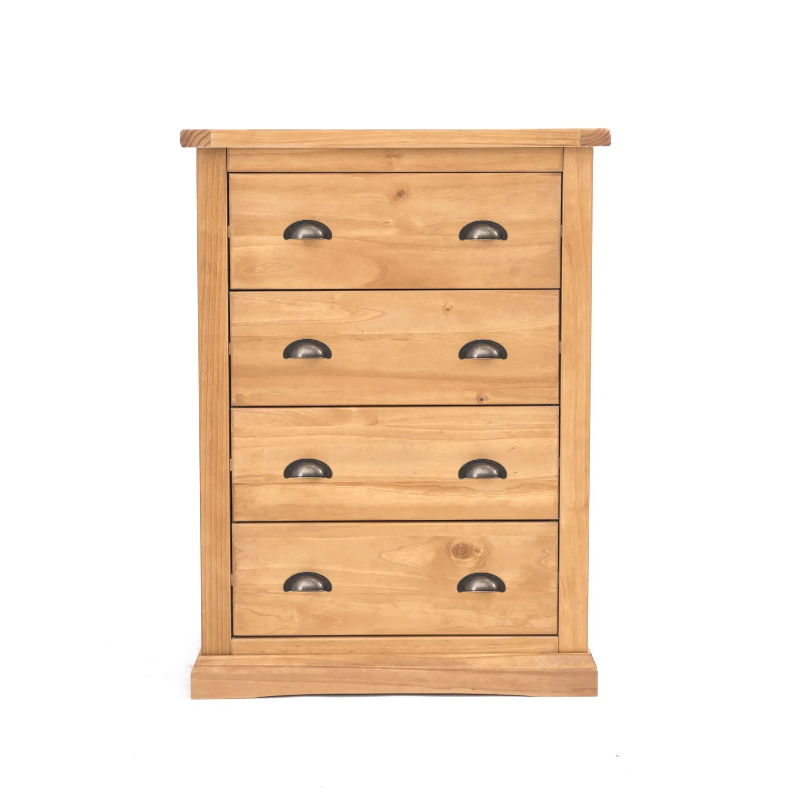 Cabinet Bits Lucca 4 Drawer Chest of Drawers Brass Cup Handle in Light Brown