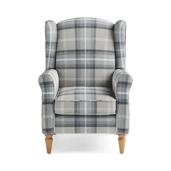 Oswald Check Wingback Armchair 4