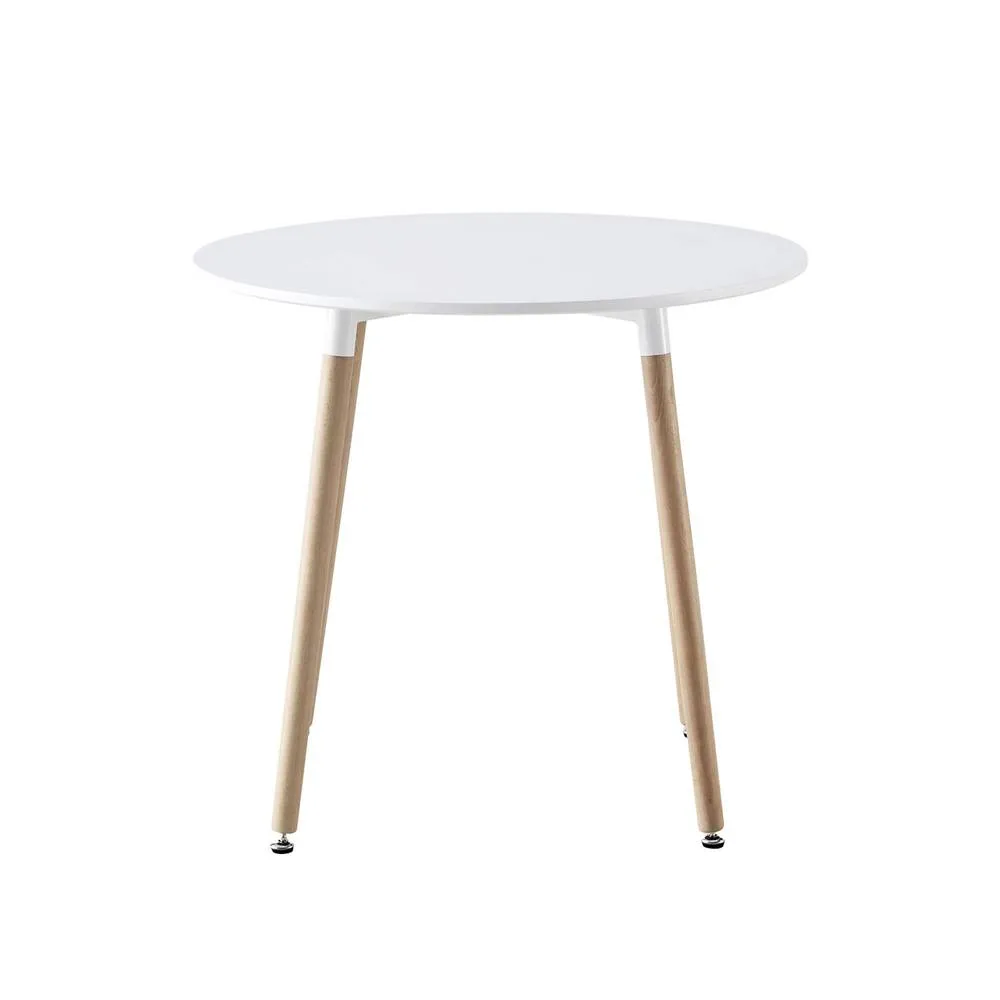 sweeek Scandinavian round dining table wood 2 seats in White 3