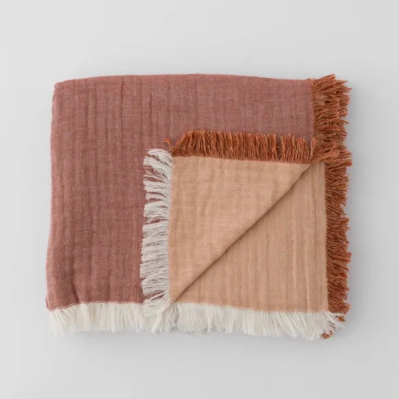 Reversible Muslin Cotton Throw Blanket 2