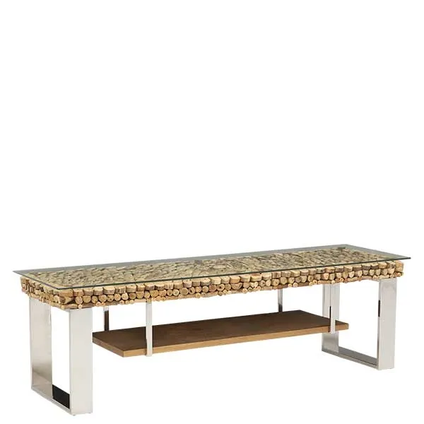 Caspian Atlantic Buffet Driftwood and Glass TV Unit