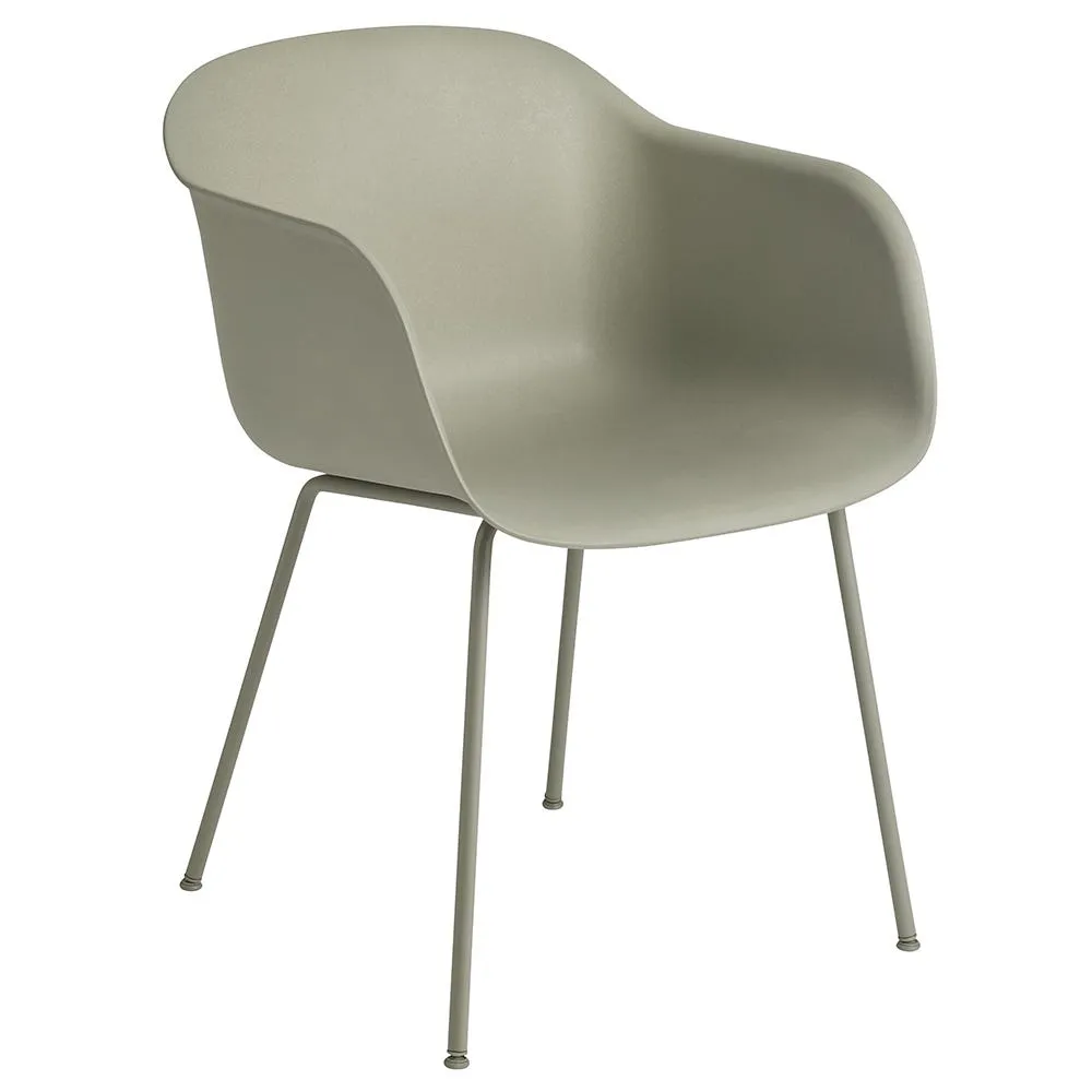 Muuto Fiber Armchair Tube Base Normal Shell Dusty Green 2