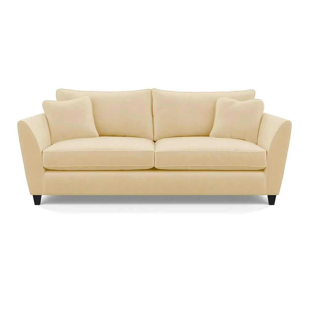 Heal's Torino 4 Seater Sofa Smart Luxe Velvet Biscuit Black Feet 1