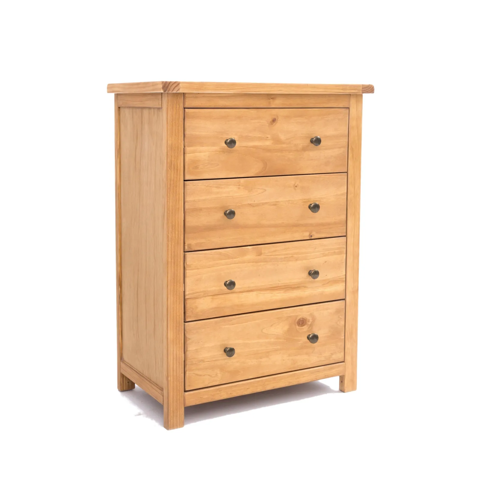 Cabinet Bits Lugo 4 Drawer Chest of Drawers Brass Knob in Light Brown 2