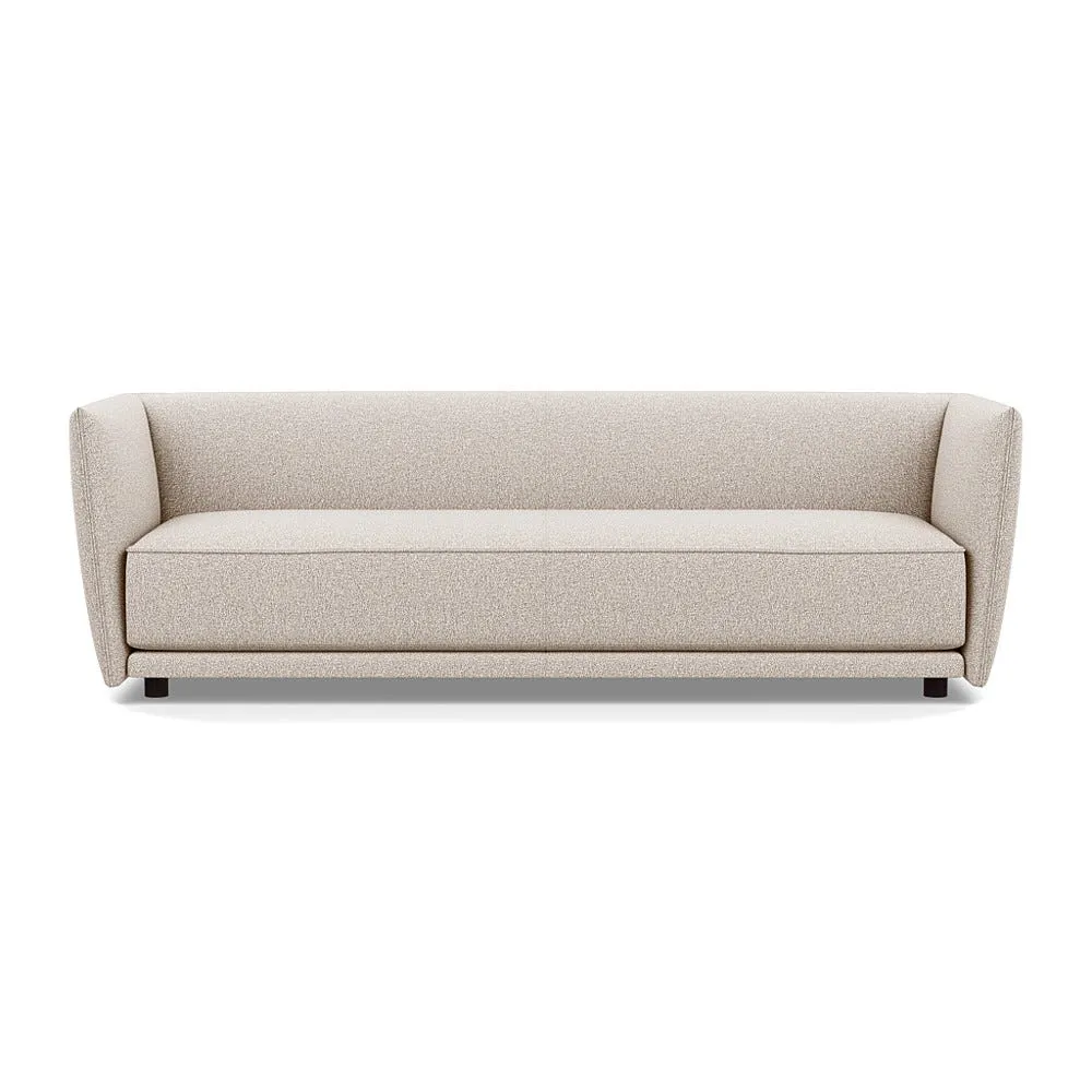 Heal's Valley 4 Seater Sofa Loop Boucle Taupe Walnut Stain Feet 1