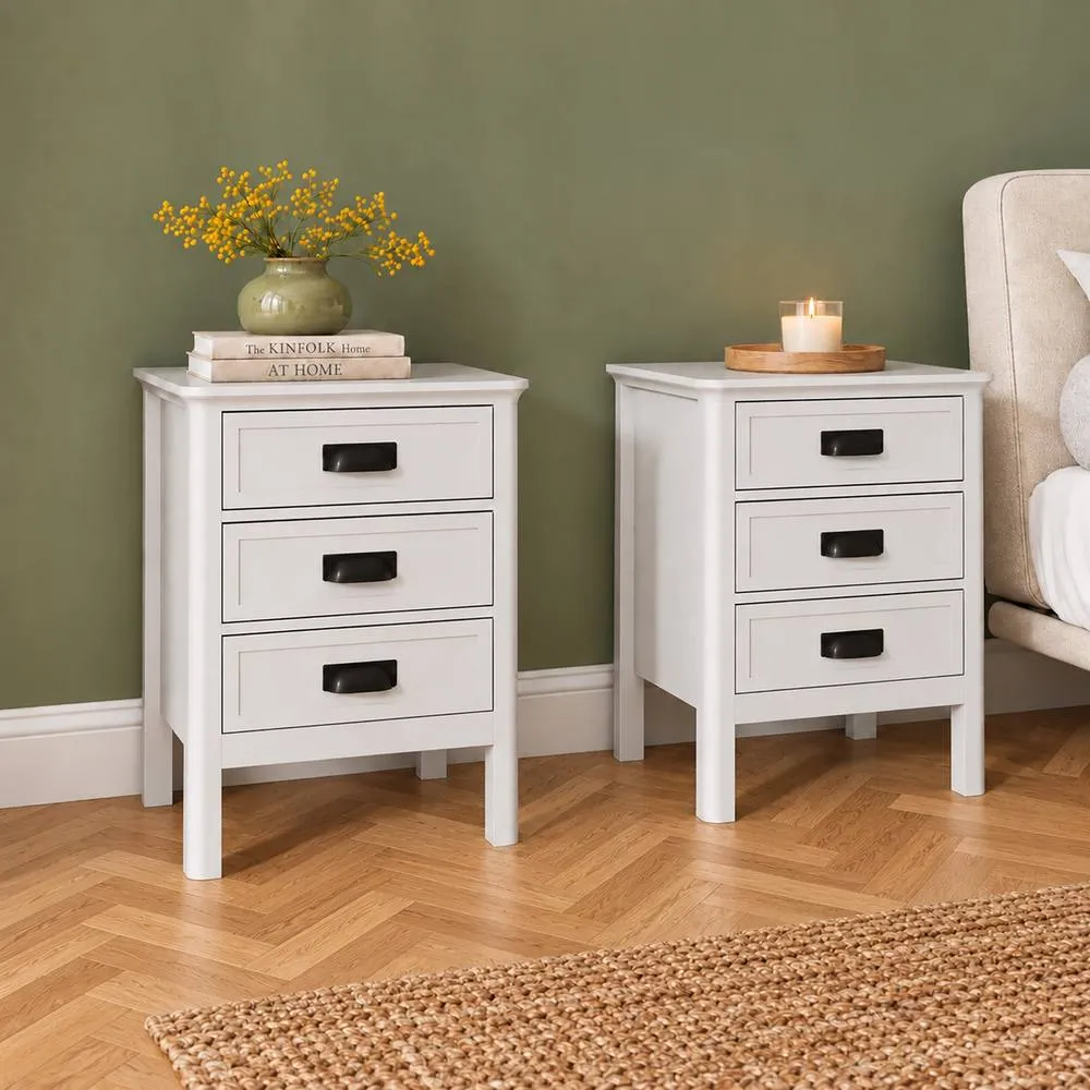Melody Maison Chest & Pair of Bedside Tables - Lawrence White Ivory Range 3