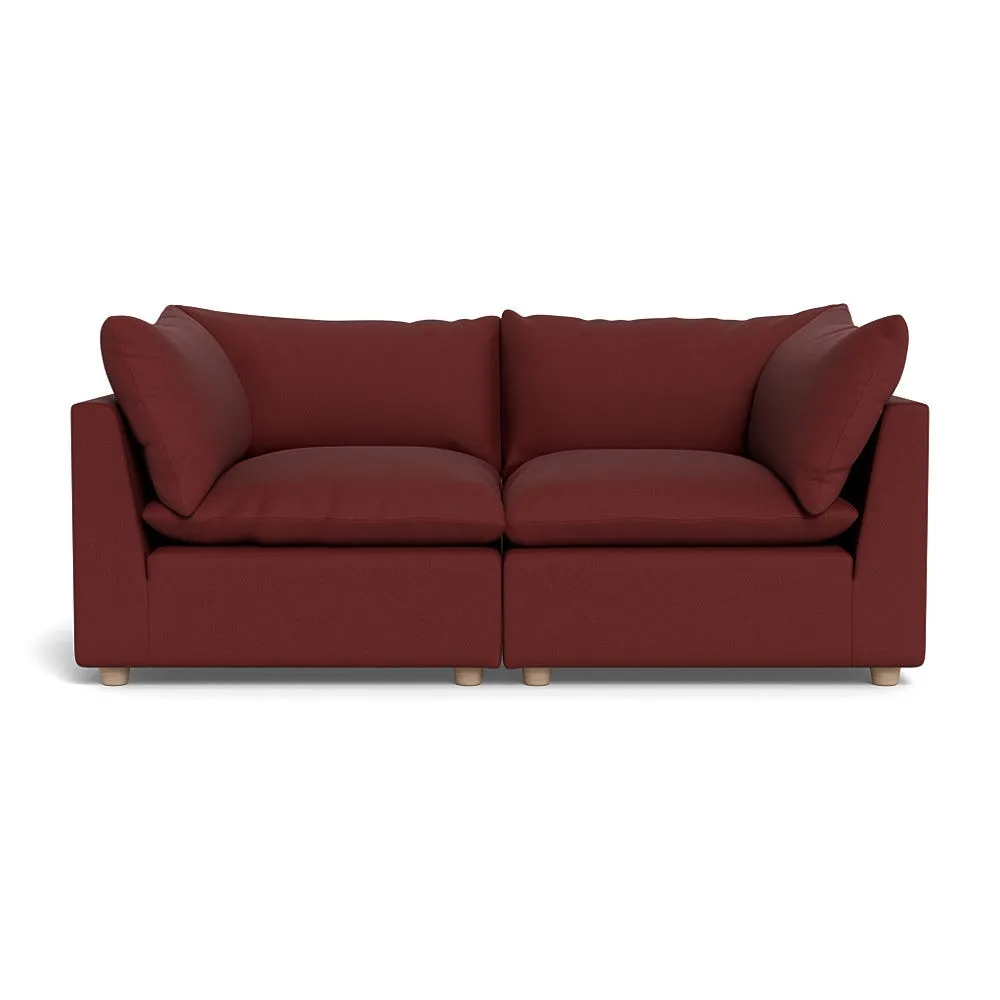 Heal's Astrid 3 Seater Sofa Capelo Linen-Cotton Etruscan Red Natural Beech Feet 1