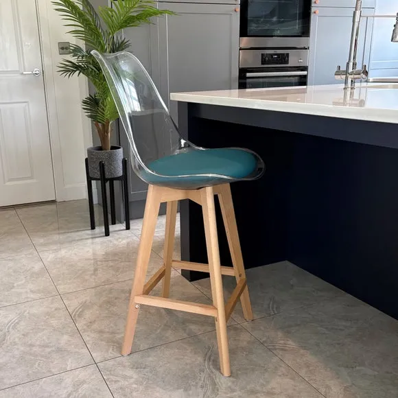Fusion Living Soho Clear Plastic Bar Stool