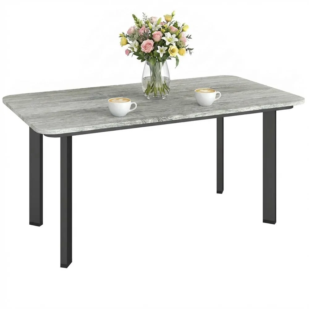 OUTSUNNY Outdoor Coffee Table, Garden Table with Slatted WPC Top, Grey 2