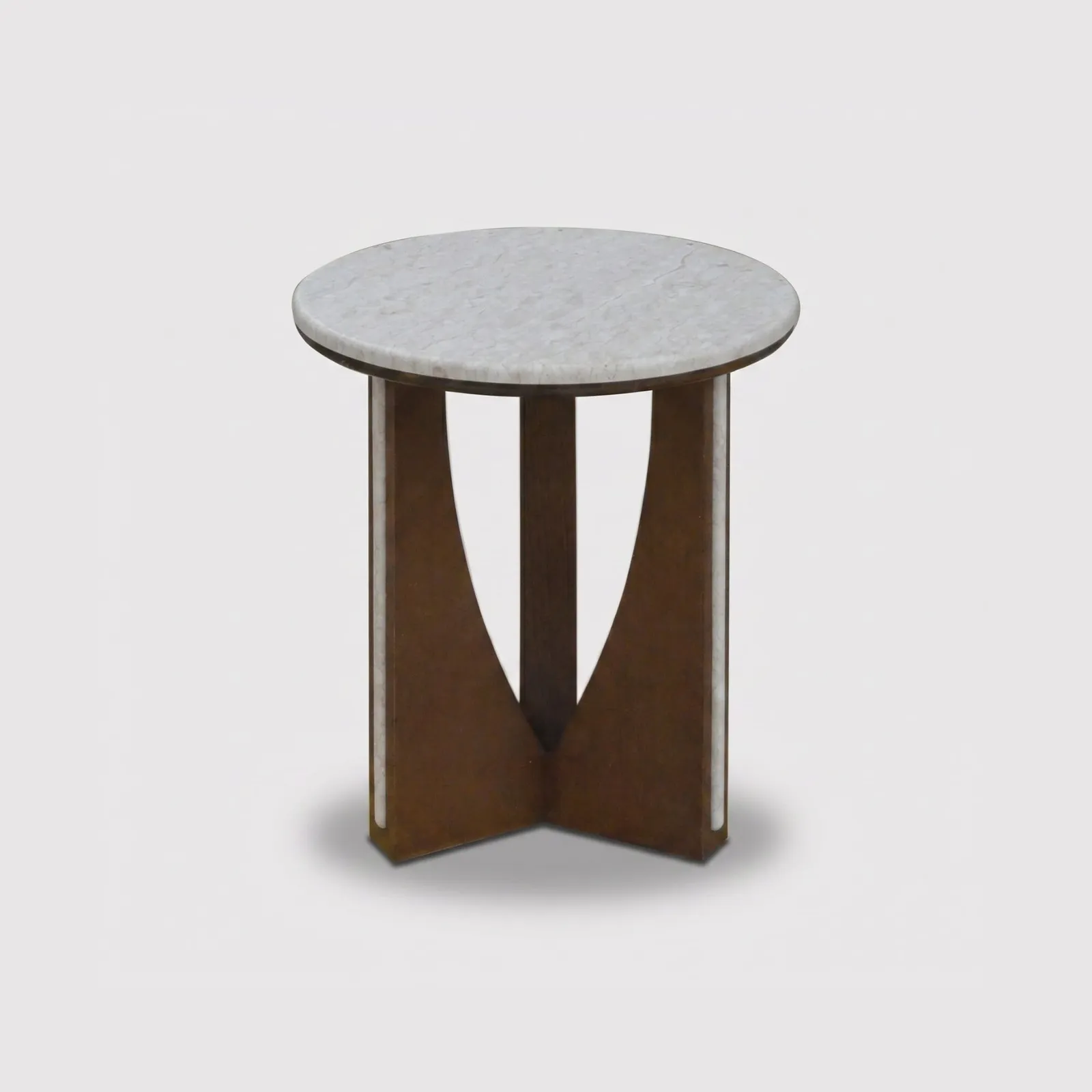 Leda Side Table, Round, Grey Marble | Barker & Stonehouse