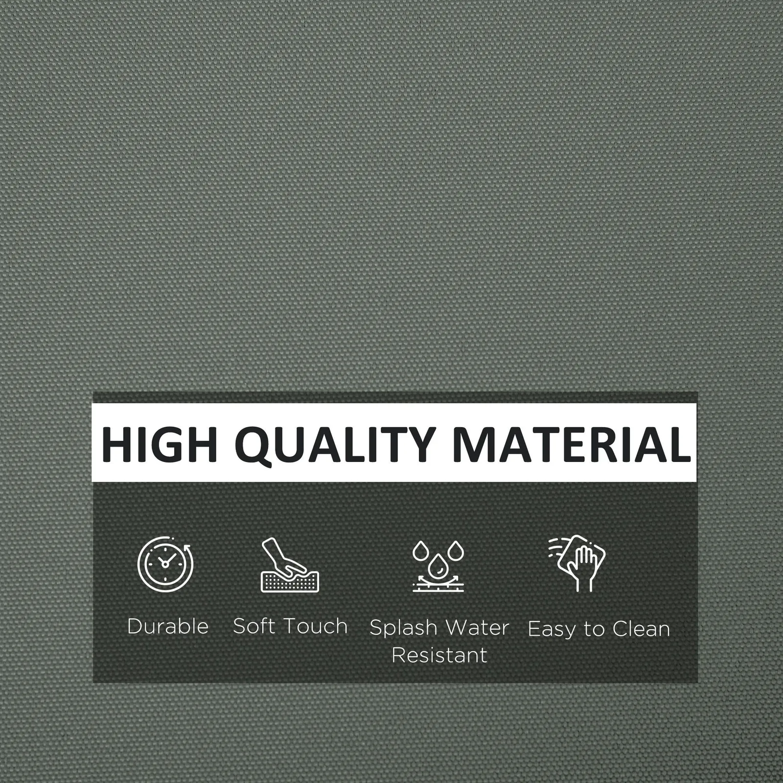 OUTSUNNY Cushion Cover Replacement Garden Rattan Patio Furniture Seat Cover in Dark Grey 5