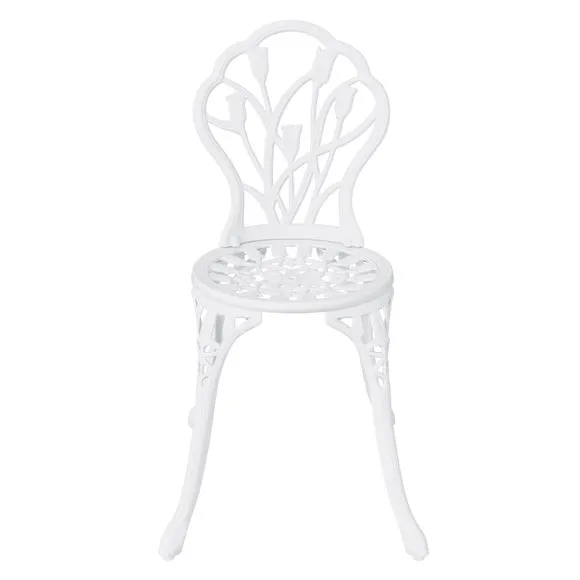 Cast Aluminium White Tulip Bistro Set 5