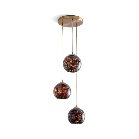 Kira 3 Light Tortoiseshell Cluster Ceiling Light 6