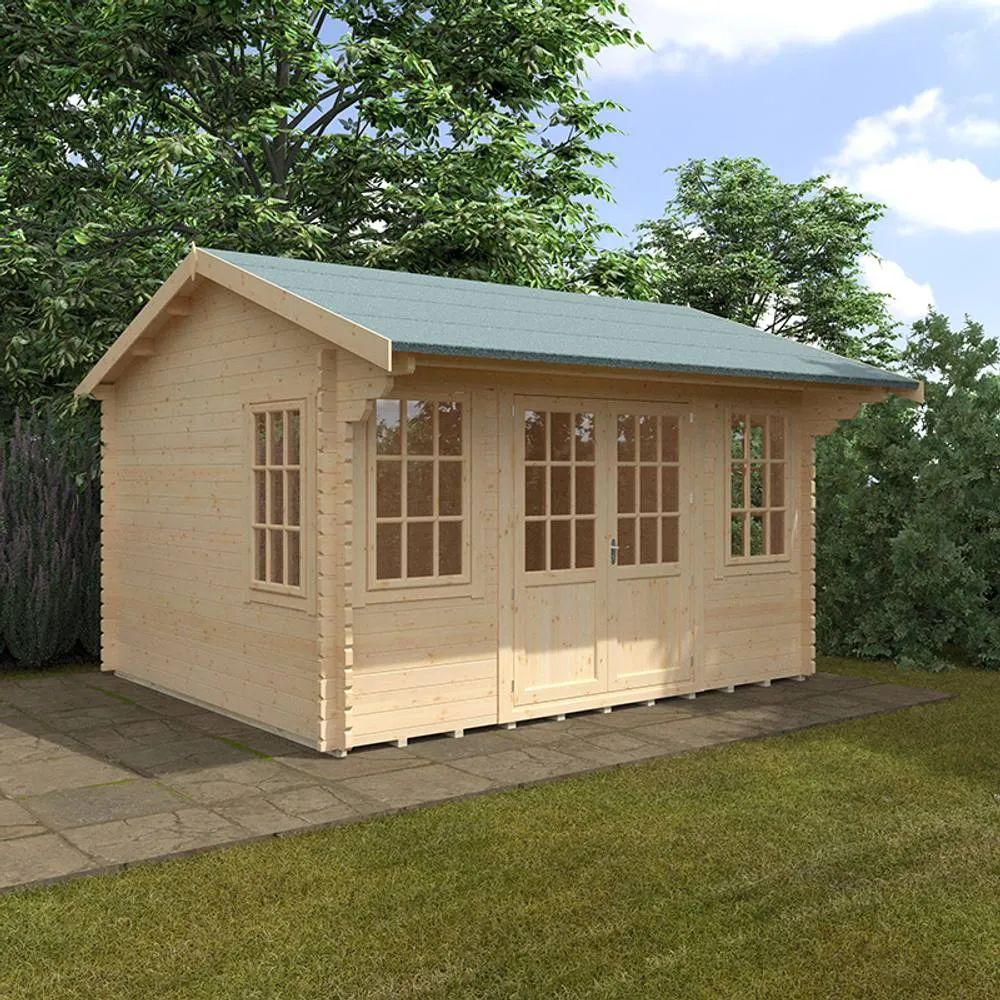 Buttercup Farm 14x12 The Dalton 44mm Cabin - L415 x W355 x H293.2 cm in Natural 2