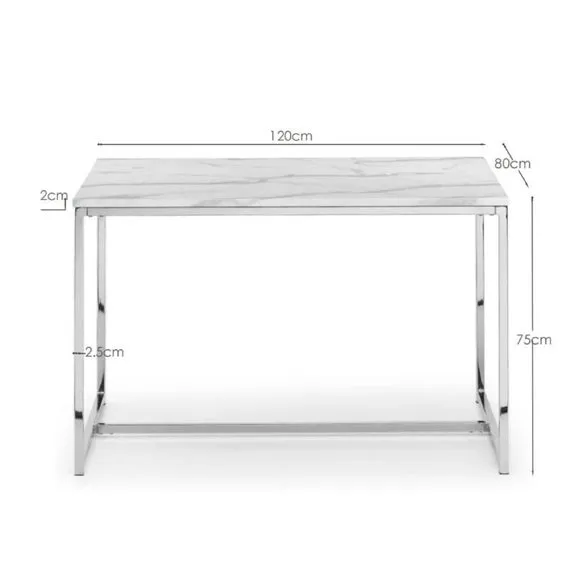 Scala 4 Seater Rectangular Dining Table, White 5