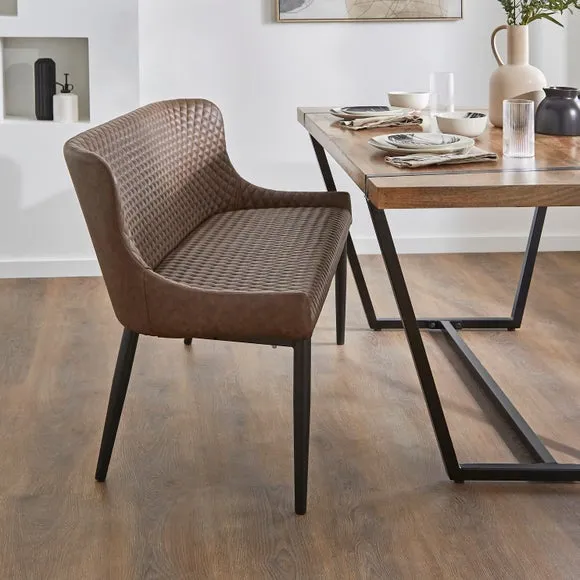 Montreal 2 Seater Dining Bench, Faux Leather, 133cm 2