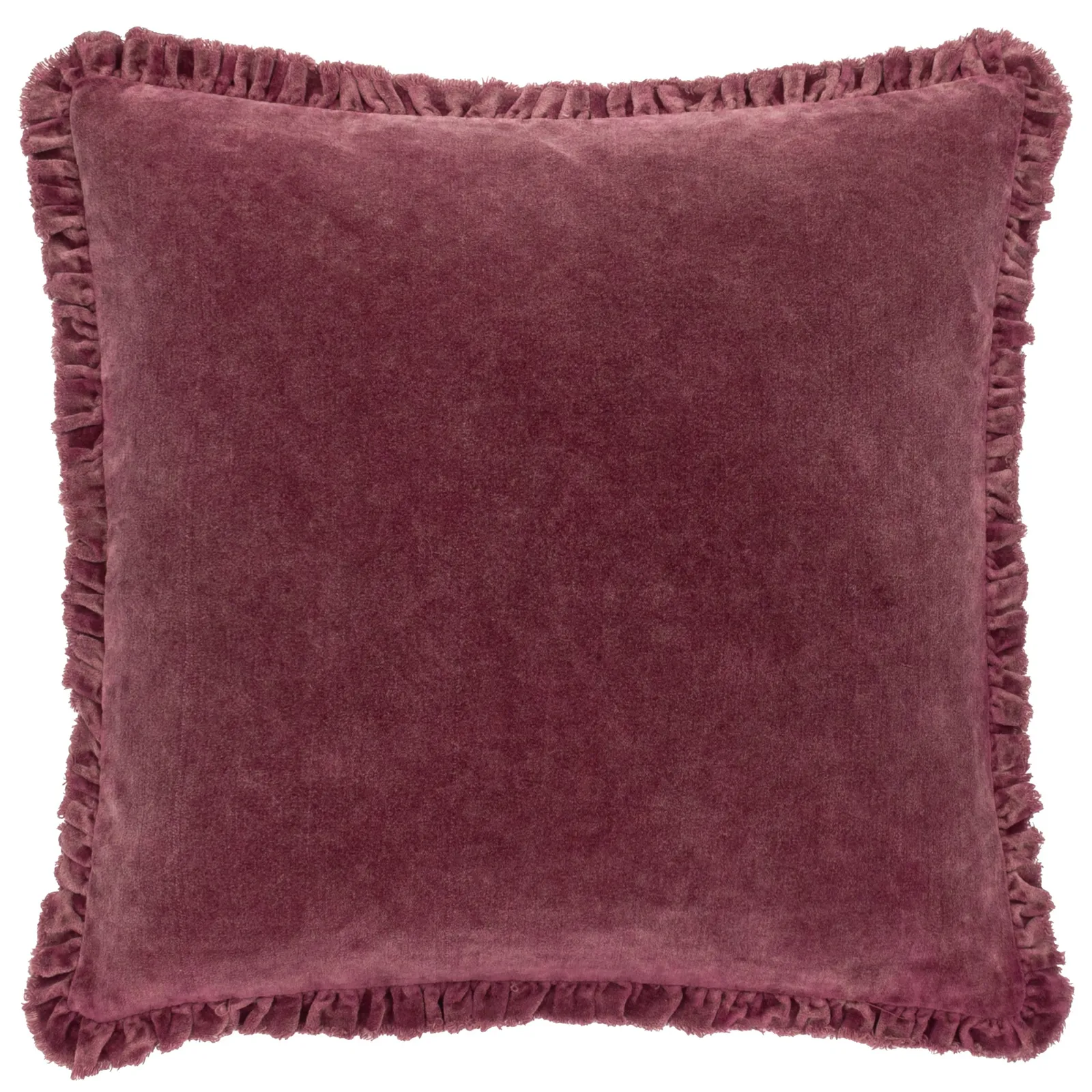 Yard Bertie 100% Cotton Velvet Cushion in Dark Red 2