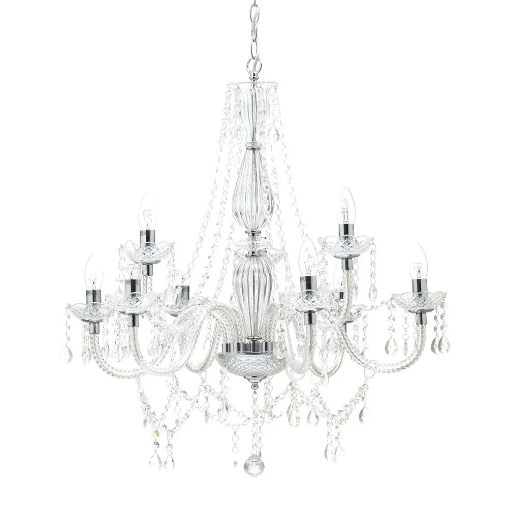 Charlotte 9 Light Chandelier, Chrome