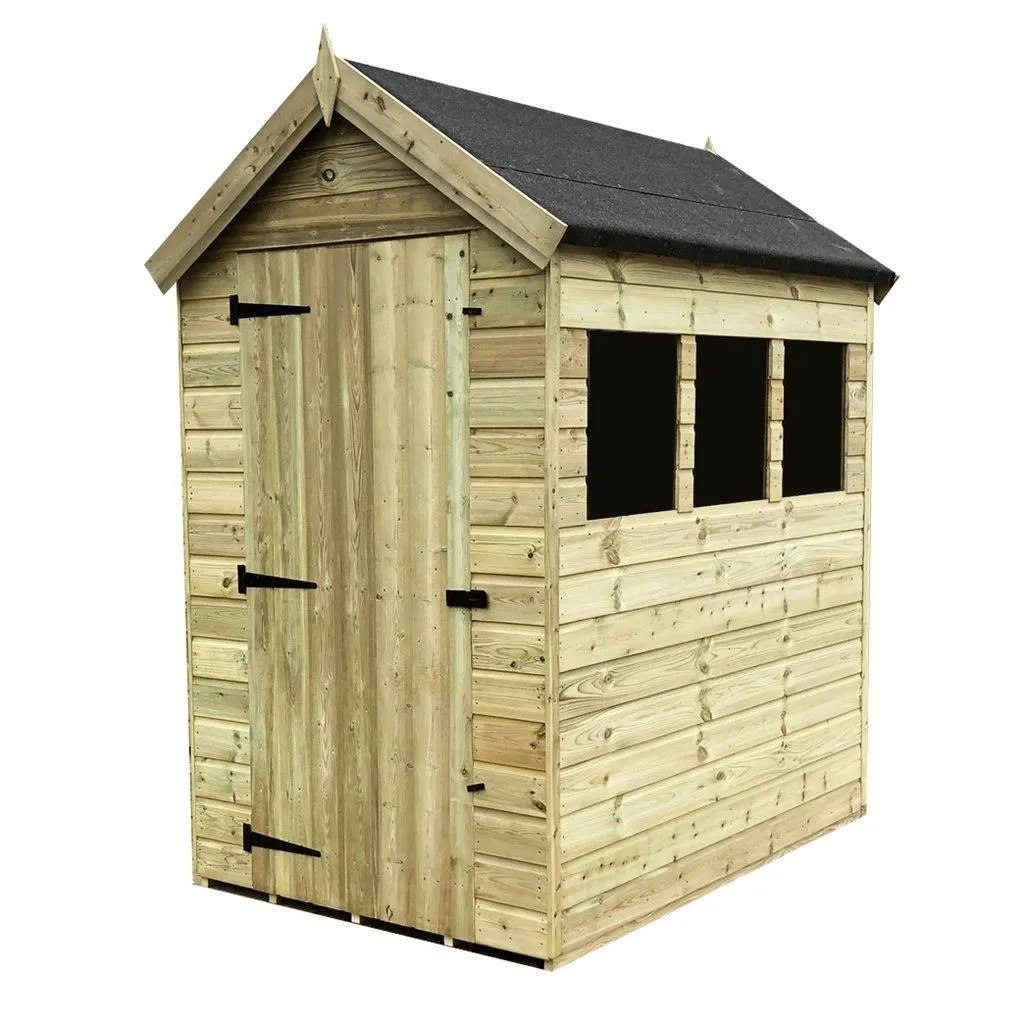 Marlborough 6 x 4 Premier Pressure Treated Apex Shed in Natural 2