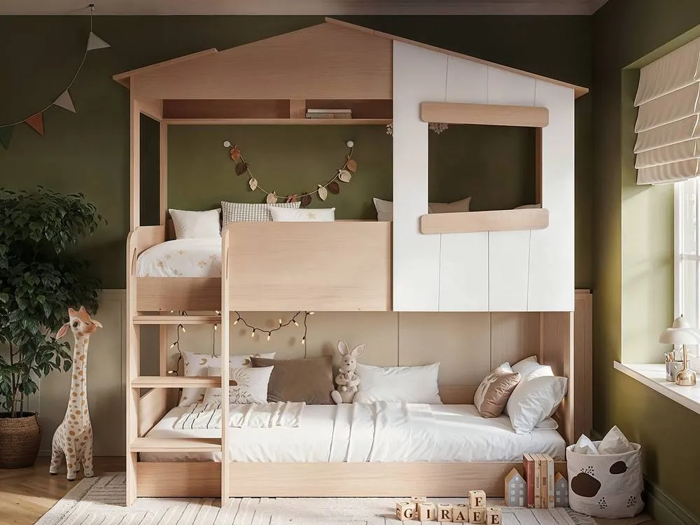 Flair Dreamland House Bunk Bed in Light Oak 2