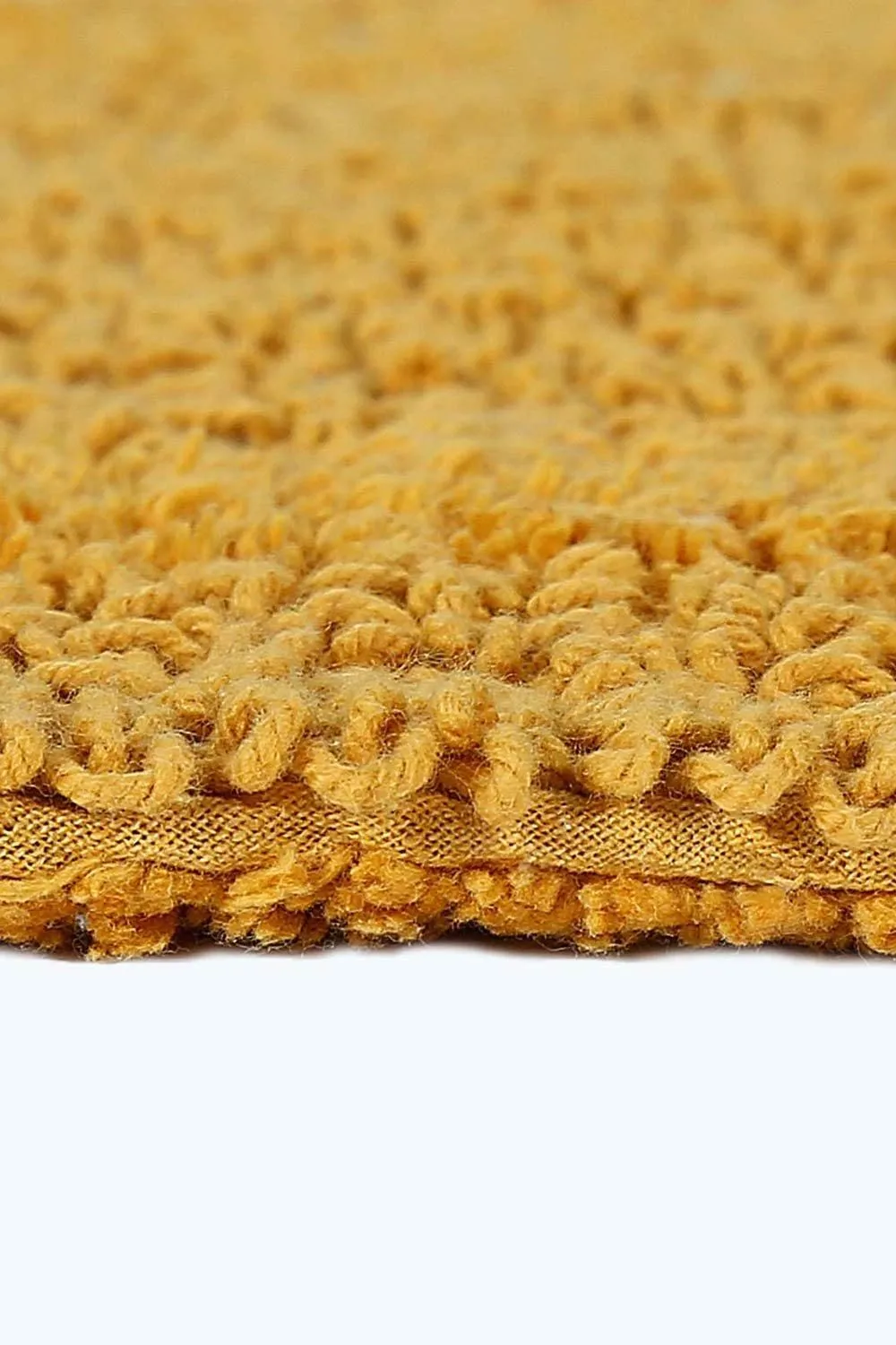 Homescapes Luxury Square Bath Mat 1600GSM 100% Cotton Reversible Shower Mat, 50cm in Mustard 5
