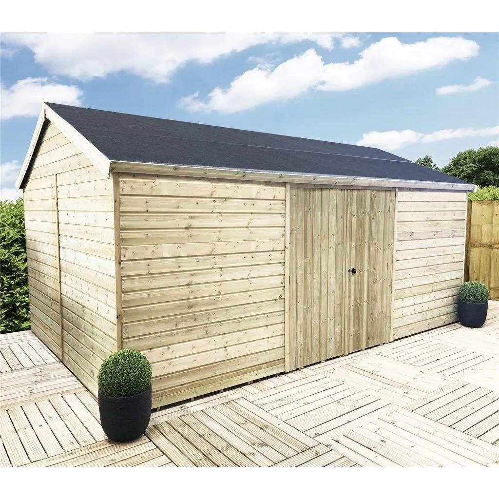 Marlborough 14 x 8 Reverse Premier Pressure Treated Apex Workshop in Natural 3