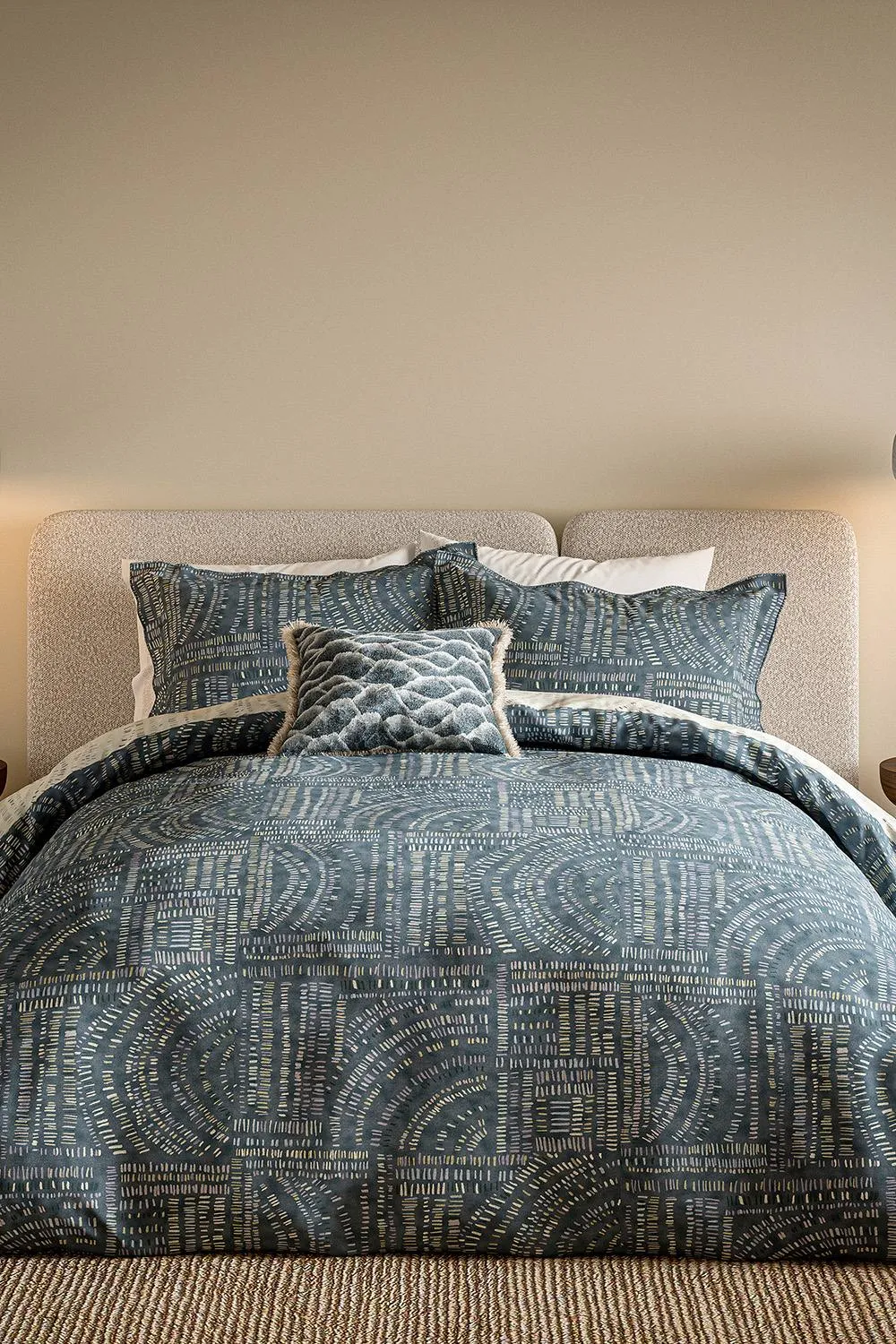Harlequin 'Frescoes' Cotton Duvet Cover Set in Blue