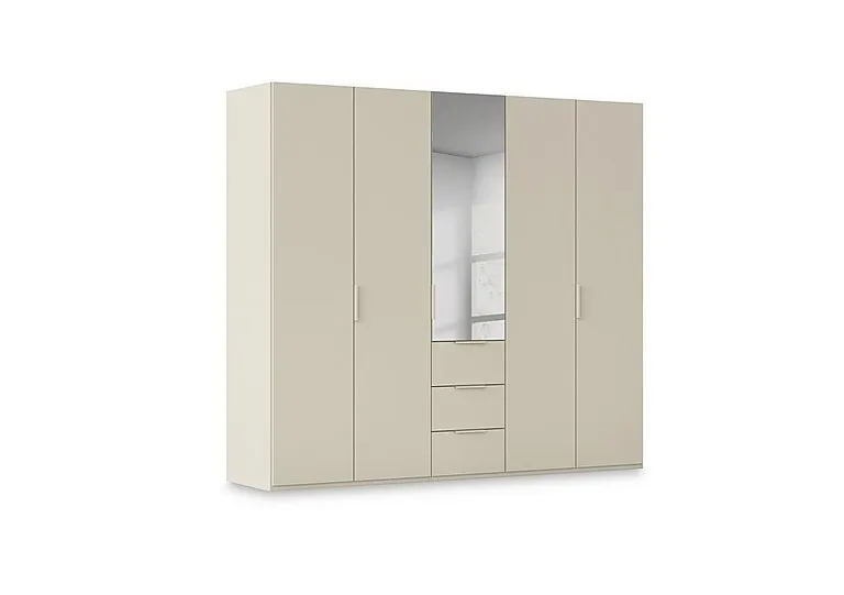 Haven 251cm 5 Door Combi Décor Wardrobe with 4 Décor Doors and 1 Mirror Door
