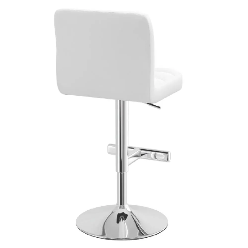 netfurniture Cuborn White Padded Bar Stool Padded Height Adjustable 4